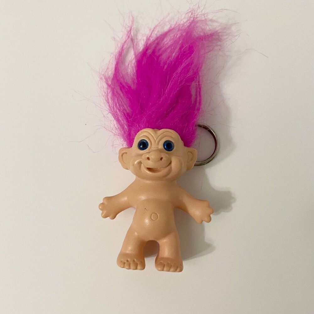 Vintage Troll Doll Keychain Made in Korea Collectible Toy